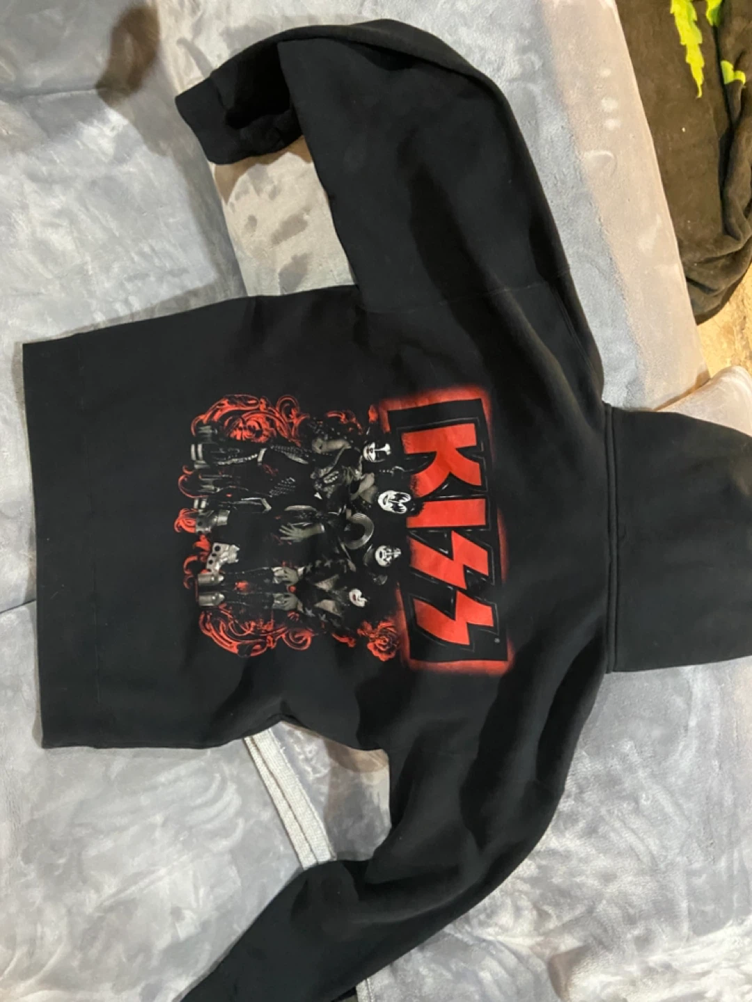 Vintage rare KISS Hoodie Zipper Sweatshirt Mens Large Black - photo 2