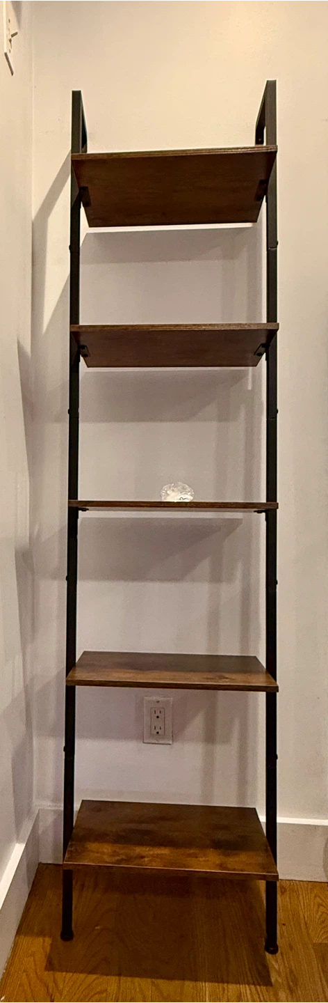 5-Tier Leaning Wall Ladder Shelf — Tall, Like New