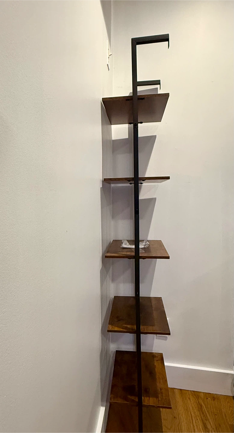 5-Tier Leaning Wall Ladder Shelf — Tall, Like New - photo 3
