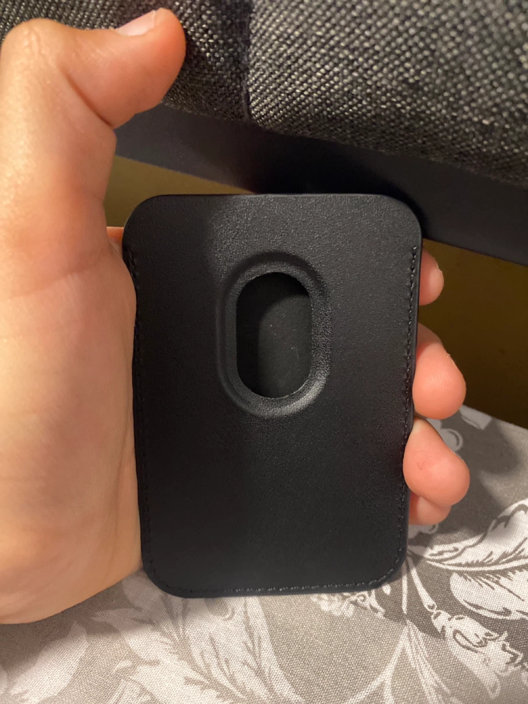 Black Leather Wallet Card Holder for MagSafe - photo 2