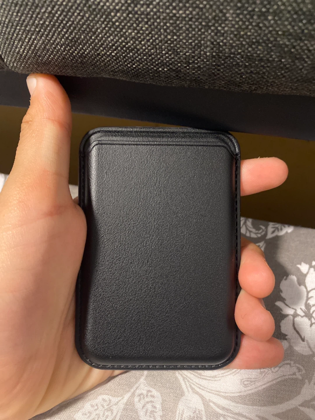Black Leather Wallet Card Holder for MagSafe