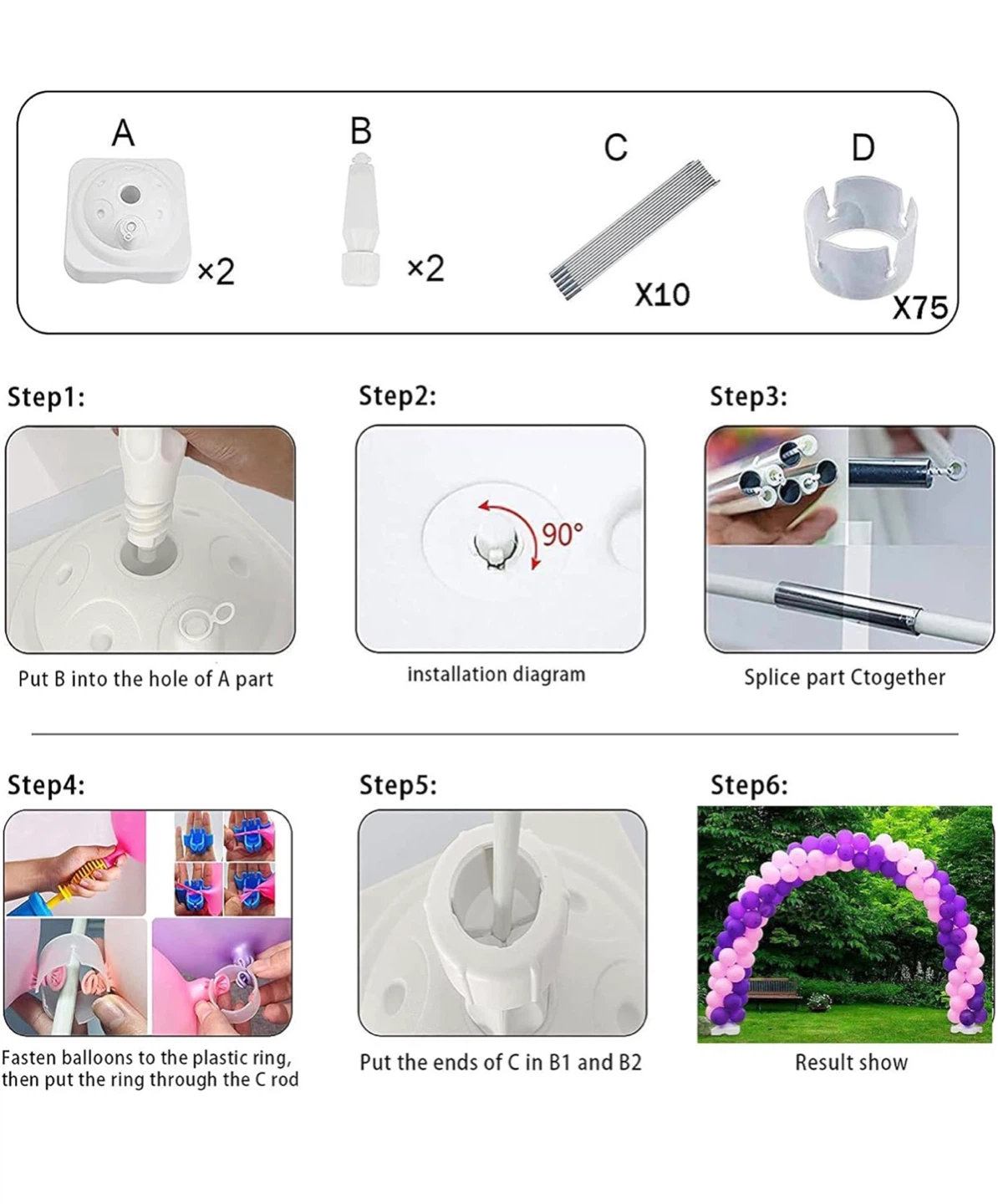 Heavy Duty Balloon Arch Kit - 10ft Wide x 13ft Tall - photo 5