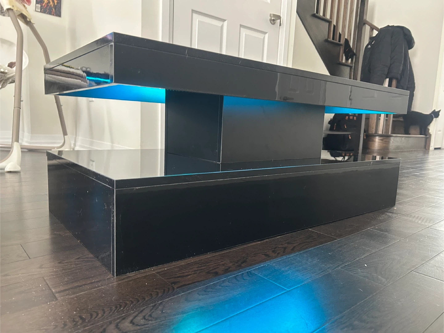 Modern High-Gloss Coffee Table with LED Lights - photo 4