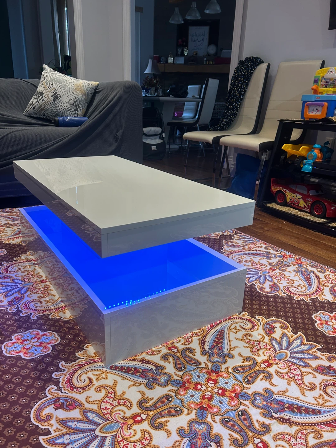 Modern High-Gloss Coffee Table with LED Lights - photo 2