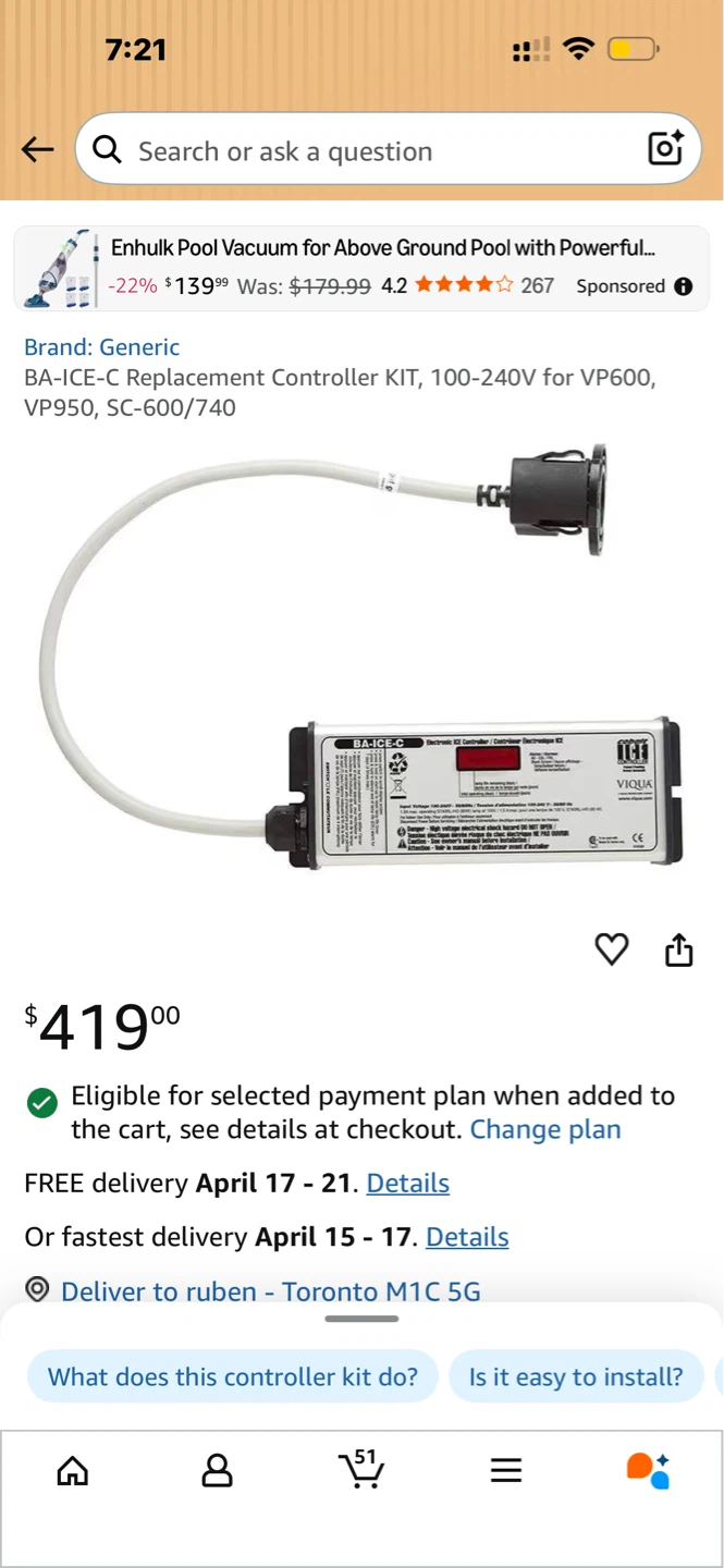 BA-ICE-C Replacement Controller Kit 100-240V