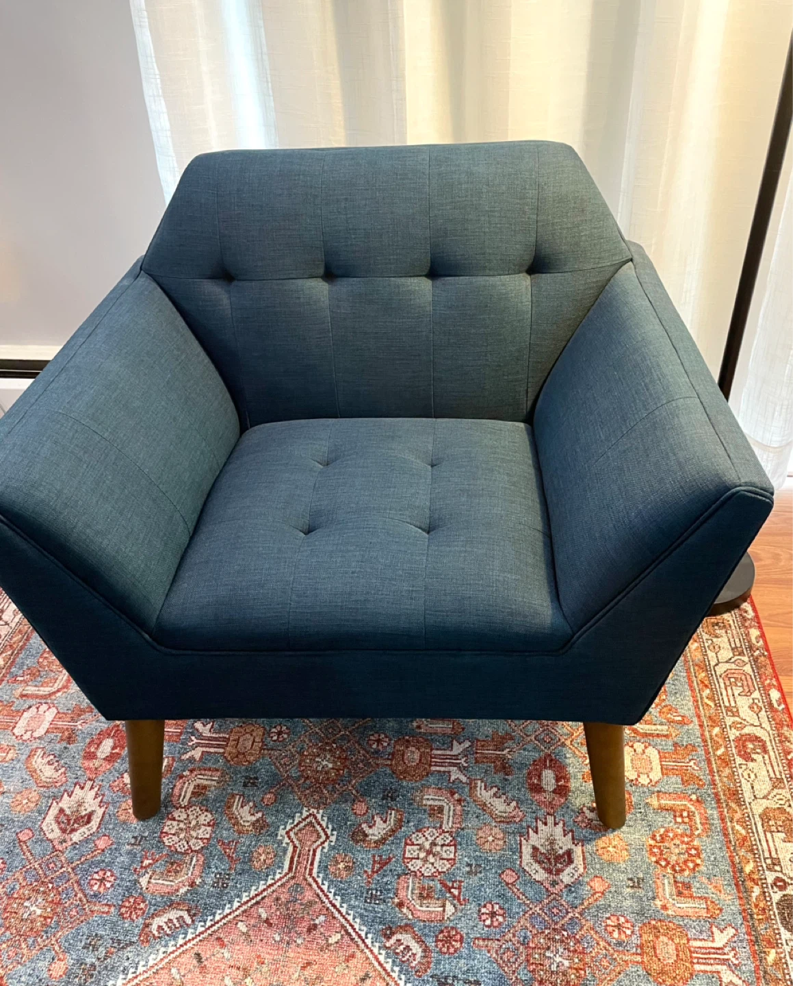 Blue Upholstered Accent Chair - photo 2