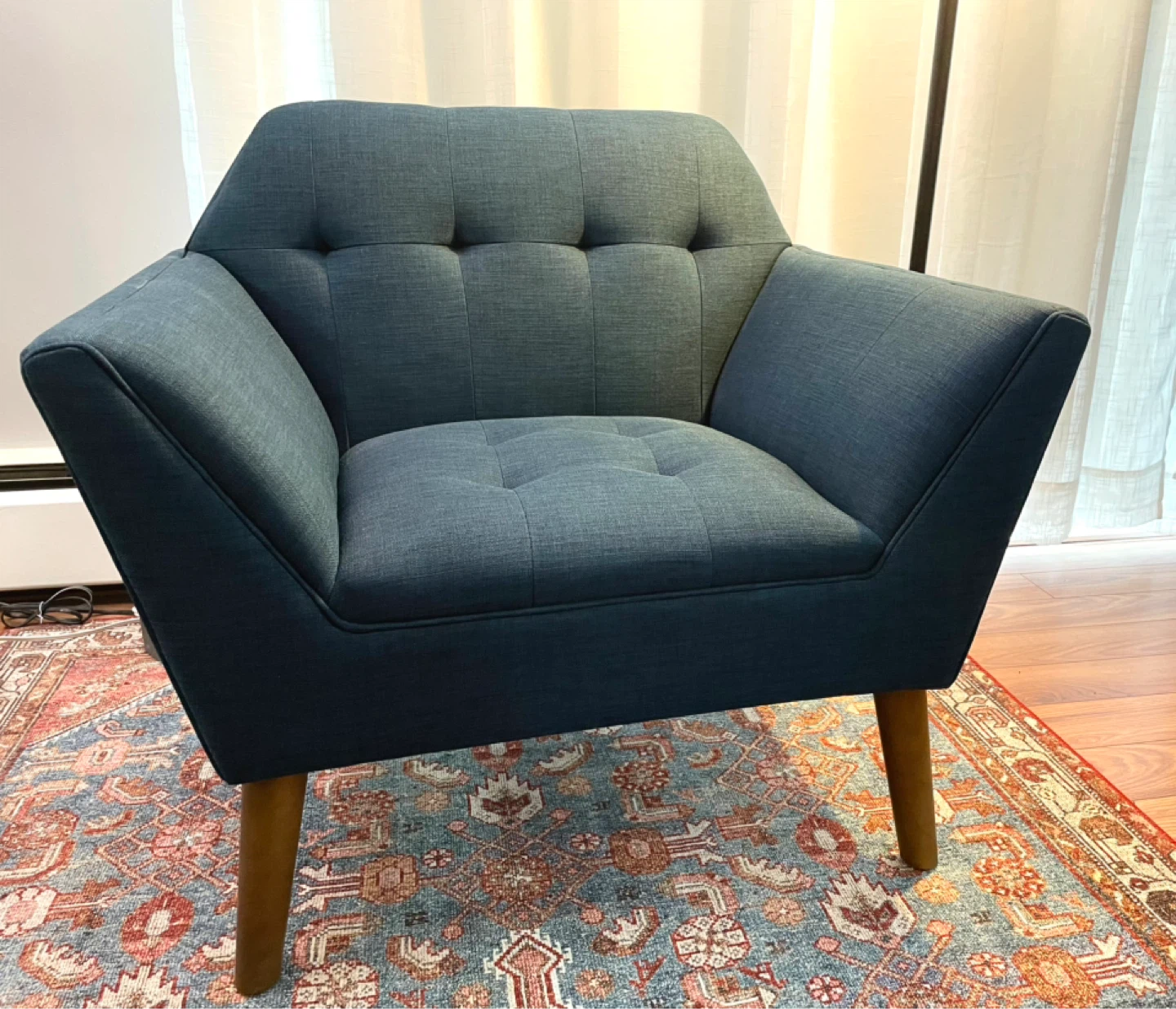 Blue Upholstered Accent Chair