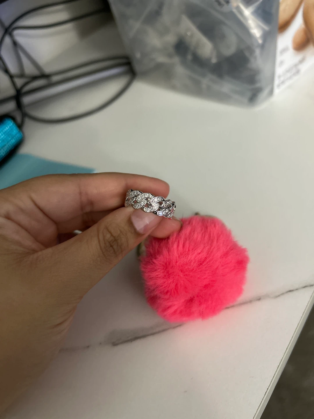 Sparkly Chain Link Ring, Moissanite s925 - photo 2