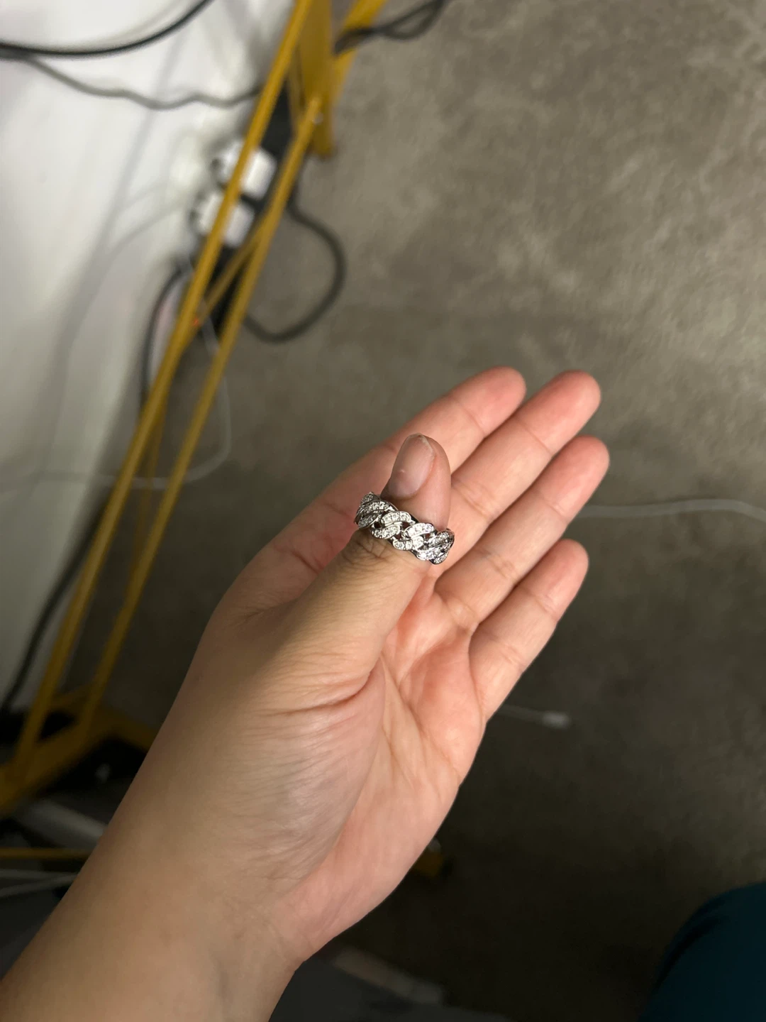 Sparkly Chain Link Ring, Moissanite s925 - photo 4