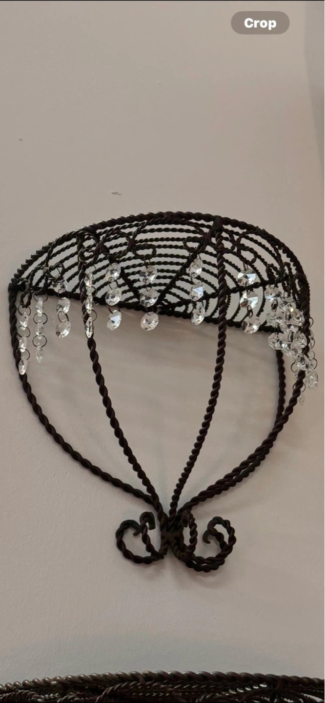 Set of Three Decorative Metal Wall Shelf with Crystals - photo 2