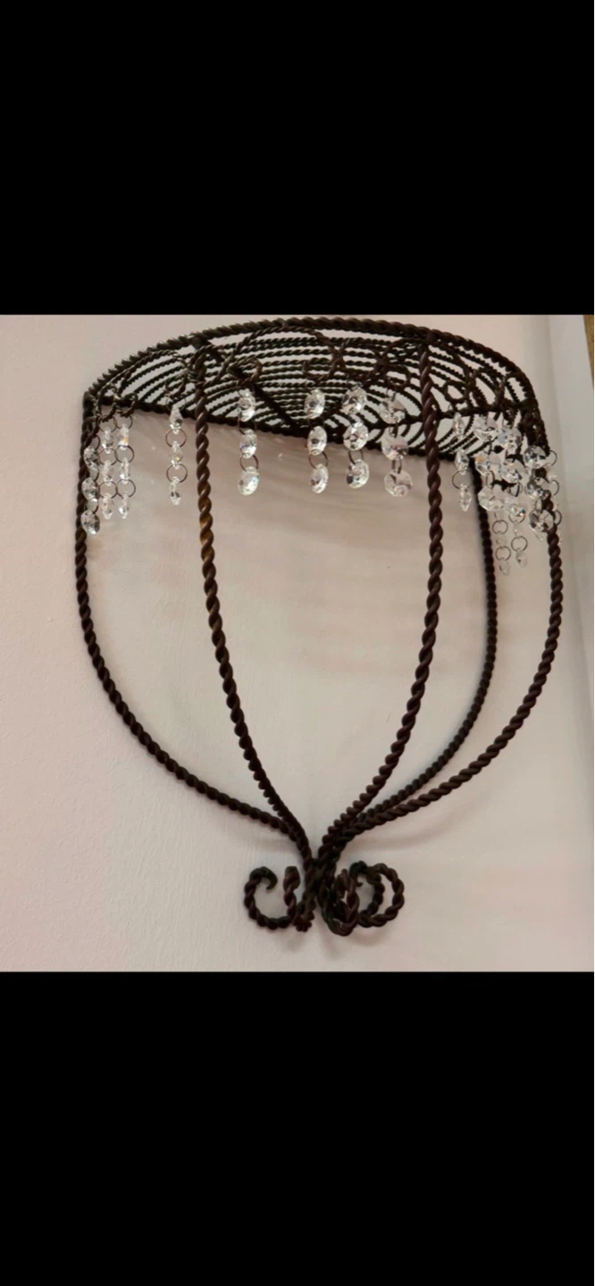Set of Three Decorative Metal Wall Shelf with Crystals - photo 3