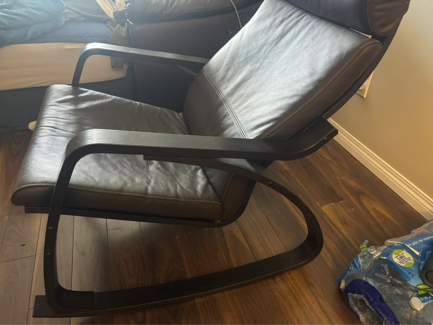 Brown Leather Rocking Chair - photo 2