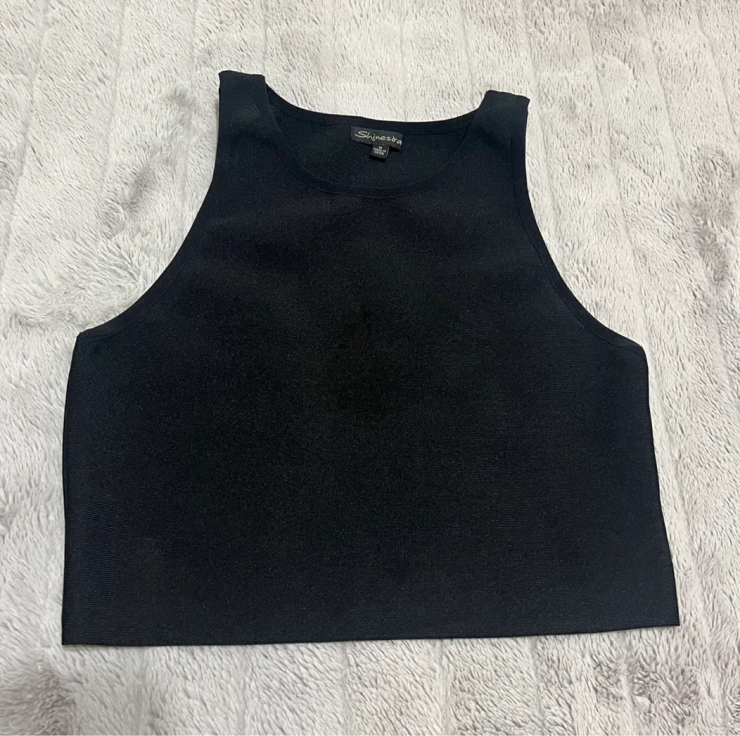 Bodycon Black Tank Top and Skirt Set - Size M - photo 4