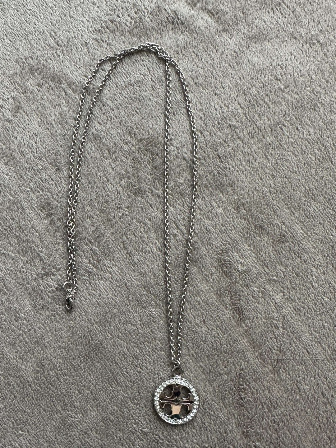 Tory Burch Logo Necklace with Crystals - photo 2