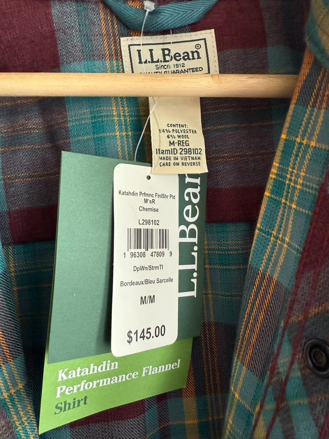 L.L.Bean Katahdin Performance Flannel Shirt - M - photo 4