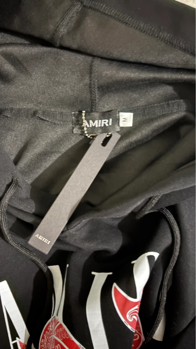 AMIRI Black Hoodie with Red Graphic - Size M - photo 3