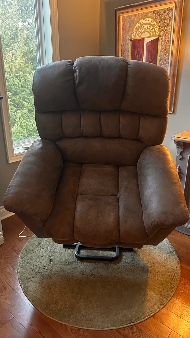 Brown Faux Suede Recliner Chair with USB Port - photo 3