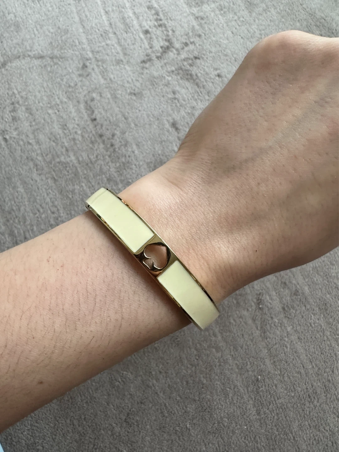Kate Spade New York Gold Tone Cream Spade Bangle Bracelet