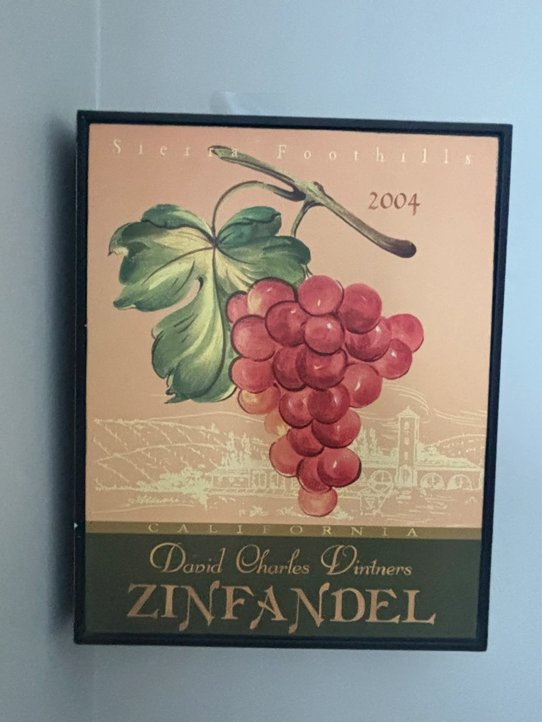 David Charles Dintners Zinfandel 2004 Framed Art