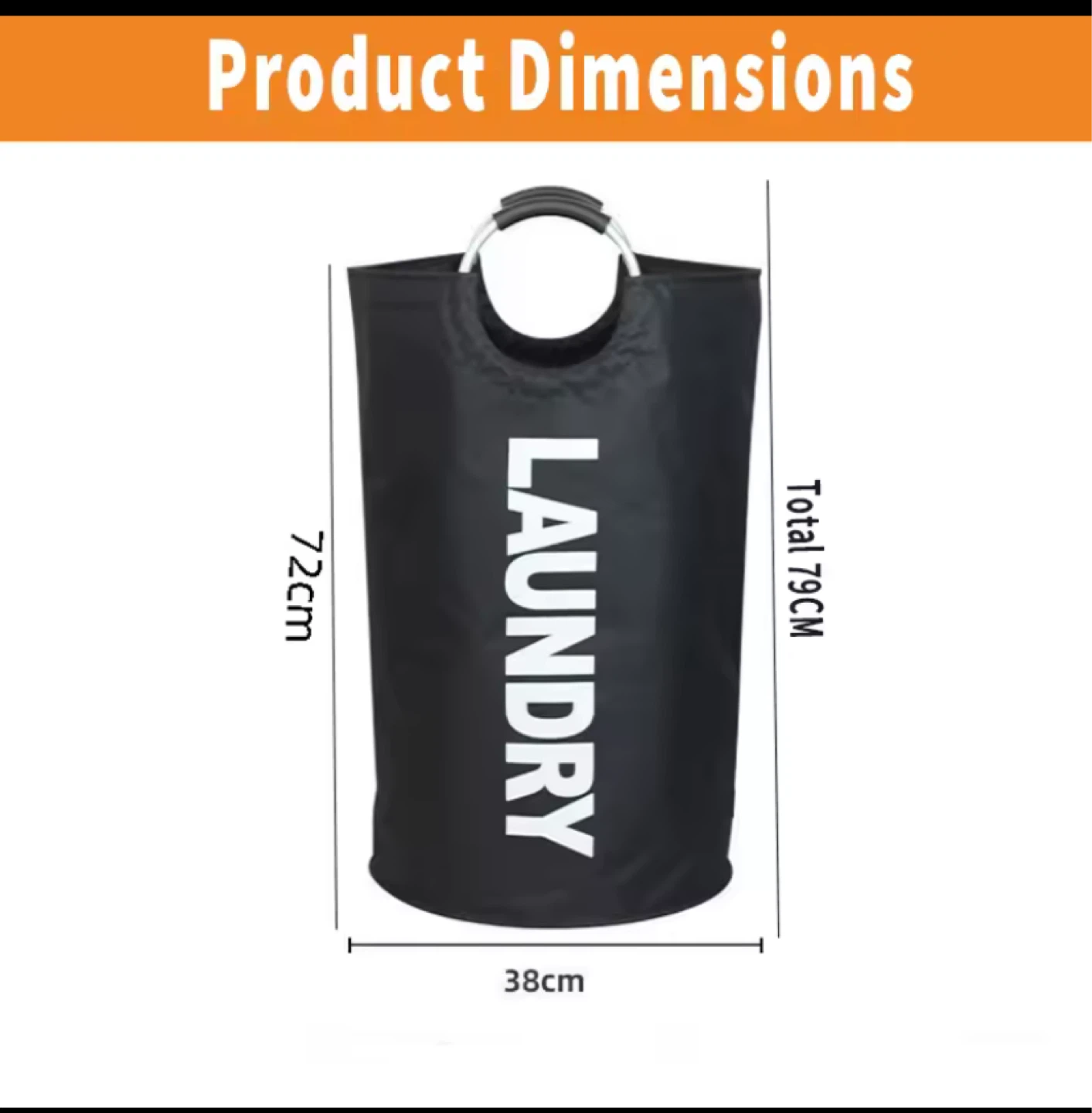 Foldable Laundry Hamper Bag with Handles - photo 4