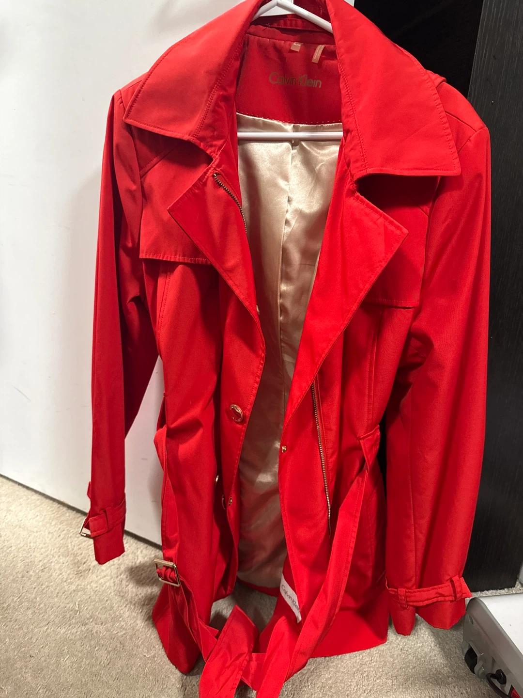 Calvin Klein Red Trench Coat