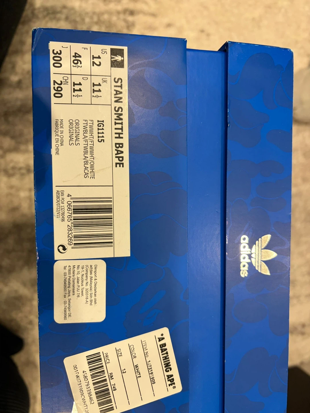 Stan Smith  "A Bathing Ape" "30th Anniversary" Sneakers Size 12 - photo 5