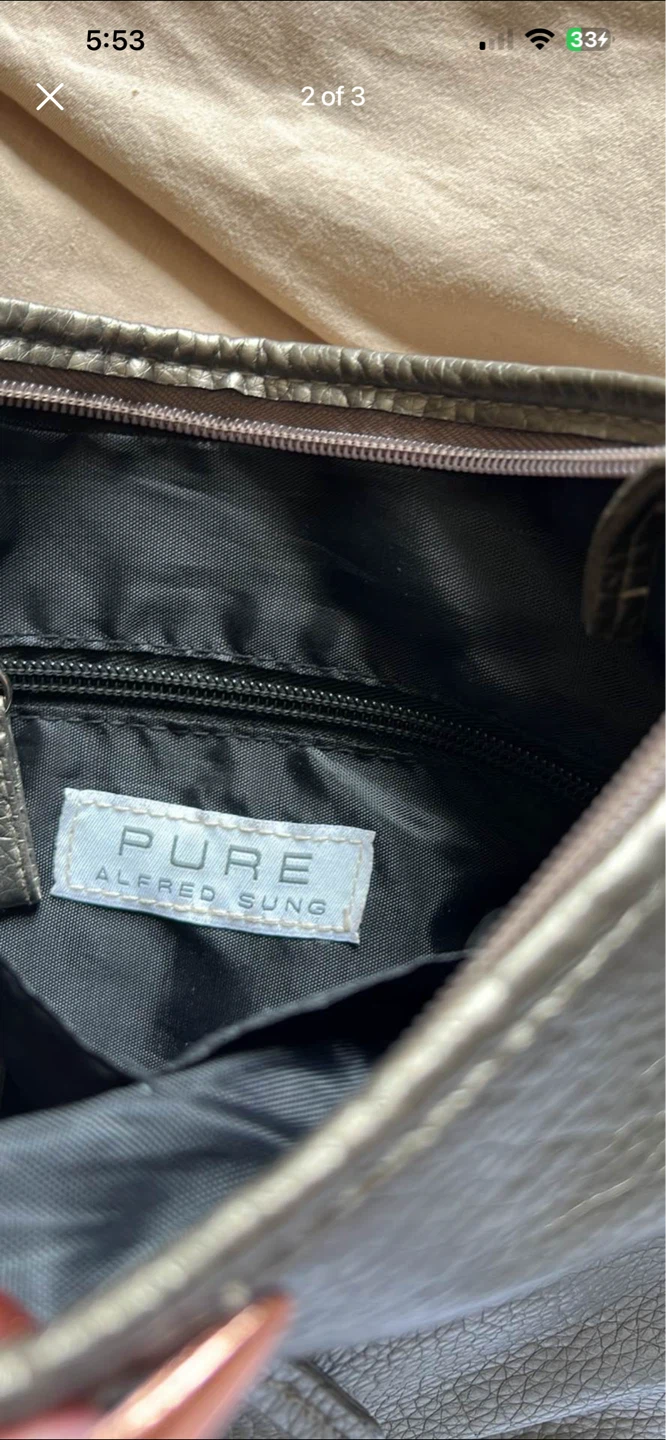 Alfred Sung PURE Silver Faux Leather Crossbody Bag - photo 3