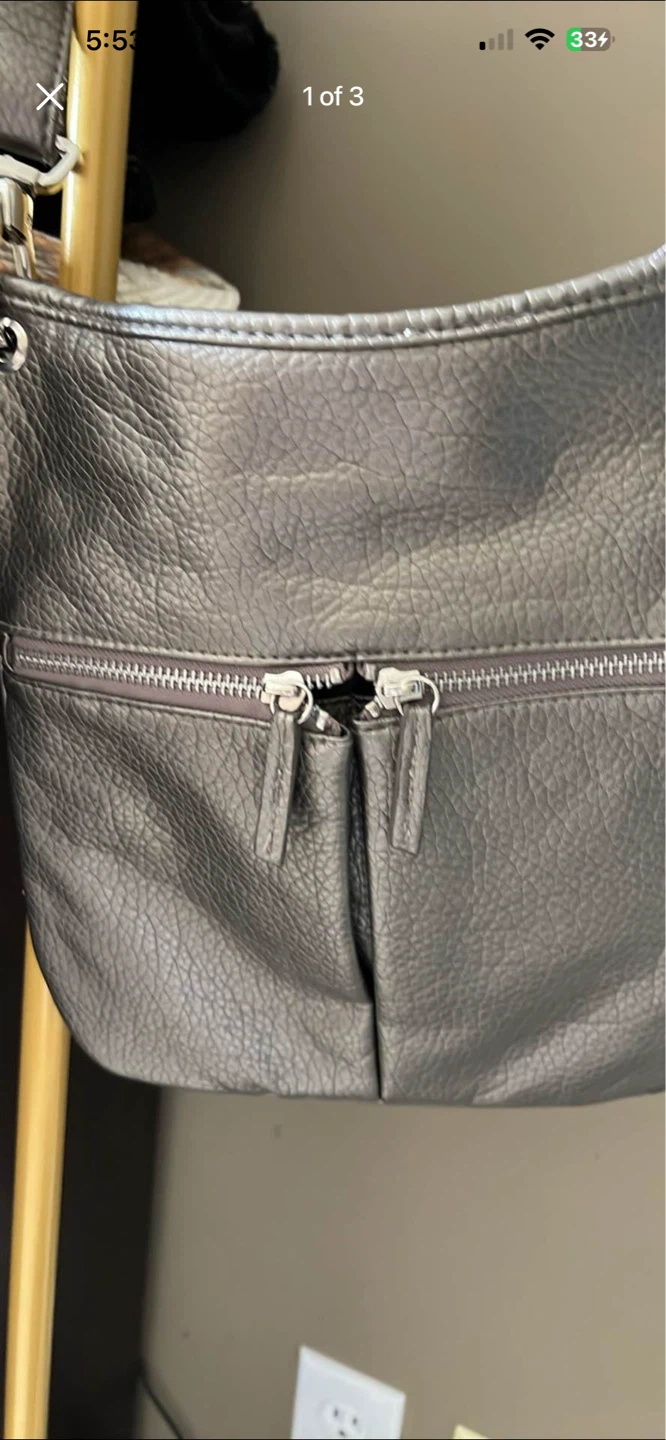 Alfred Sung PURE Silver Faux Leather Crossbody Bag - photo 2