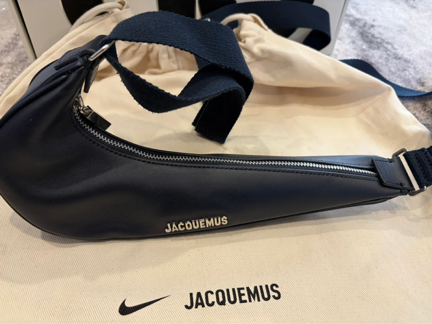 Jacquemus x Nike Small Swoosh Bag Navy - photo 2
