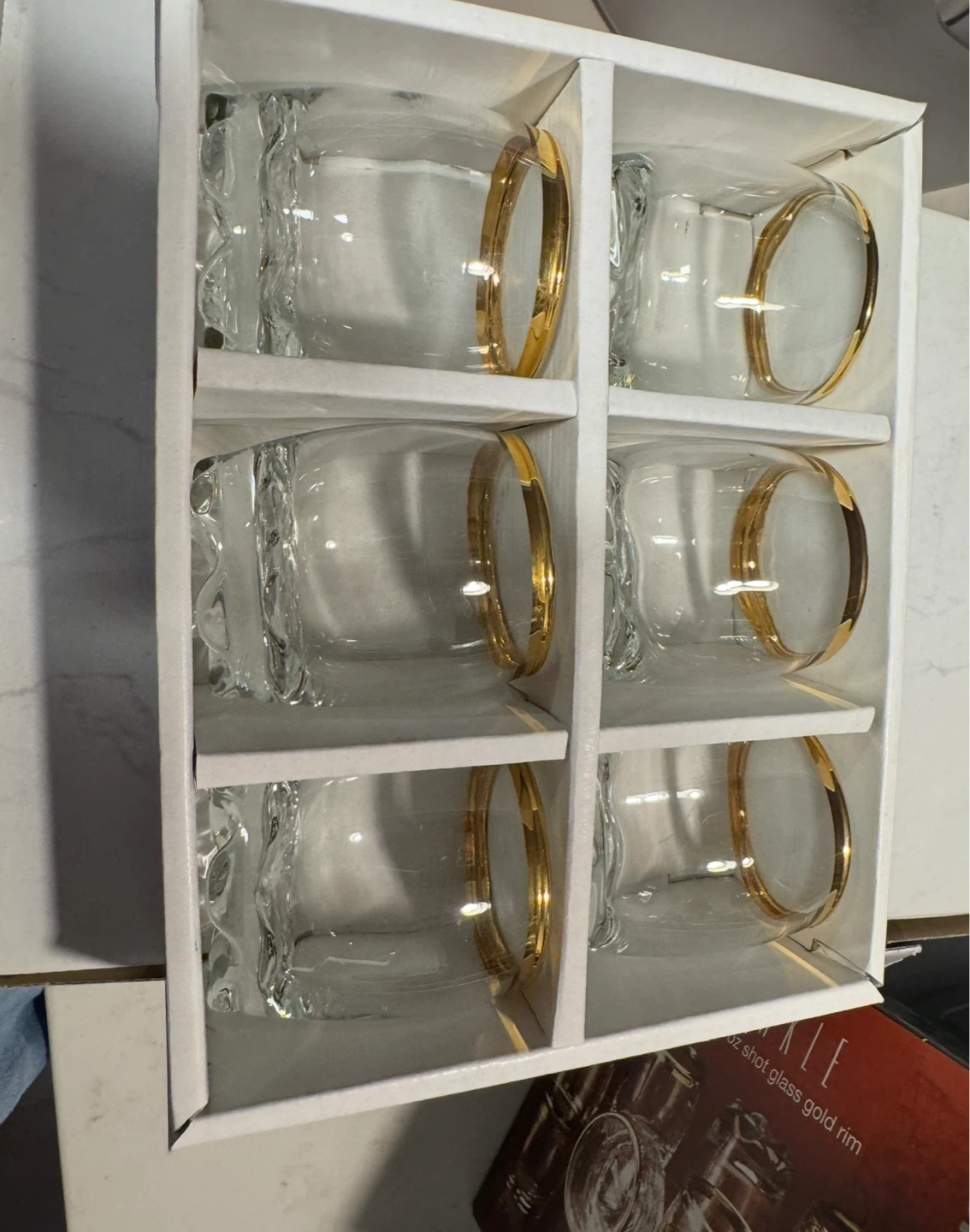 Circleware Twinkle Gold Rim Shot Glasses - Set of 6 - photo 2