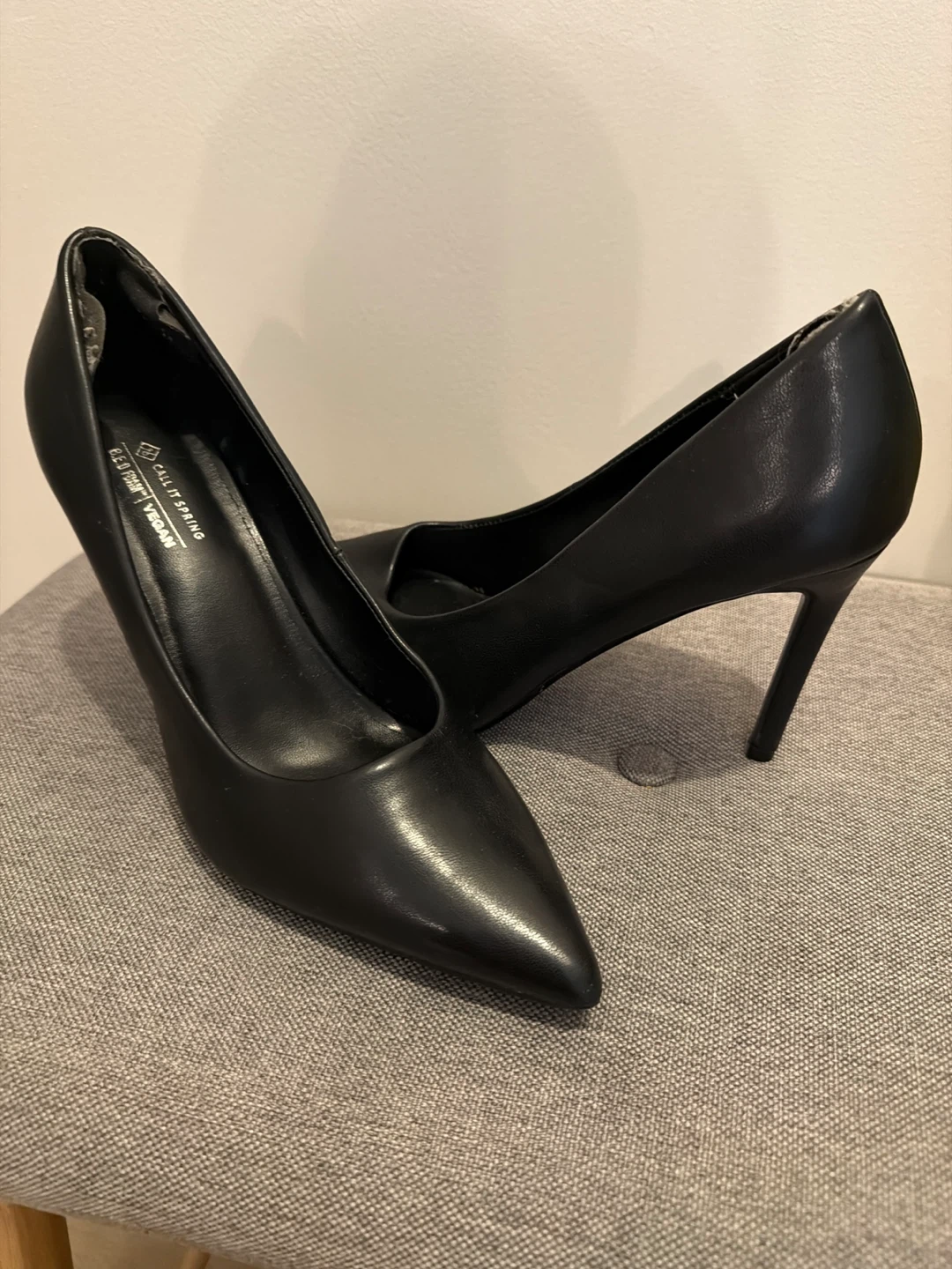 Call It Spring Black Vegan Heels - Size 8.5 US - photo 2
