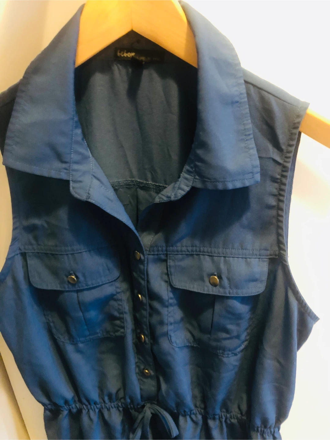 Bebop Sleeveless Button-Up Dress - Blue - XL - photo 3