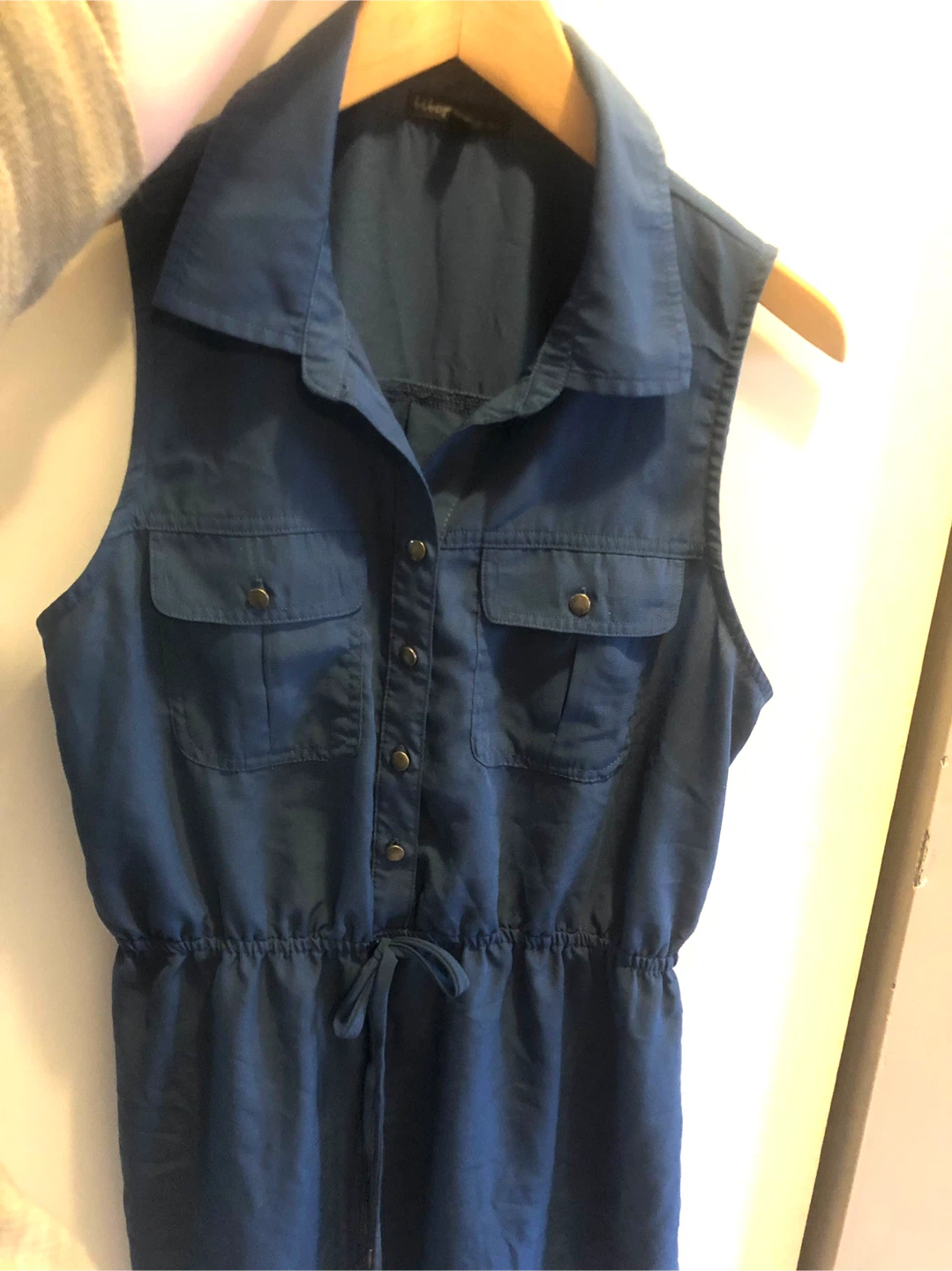 Bebop Sleeveless Button-Up Dress - Blue - XL - photo 2