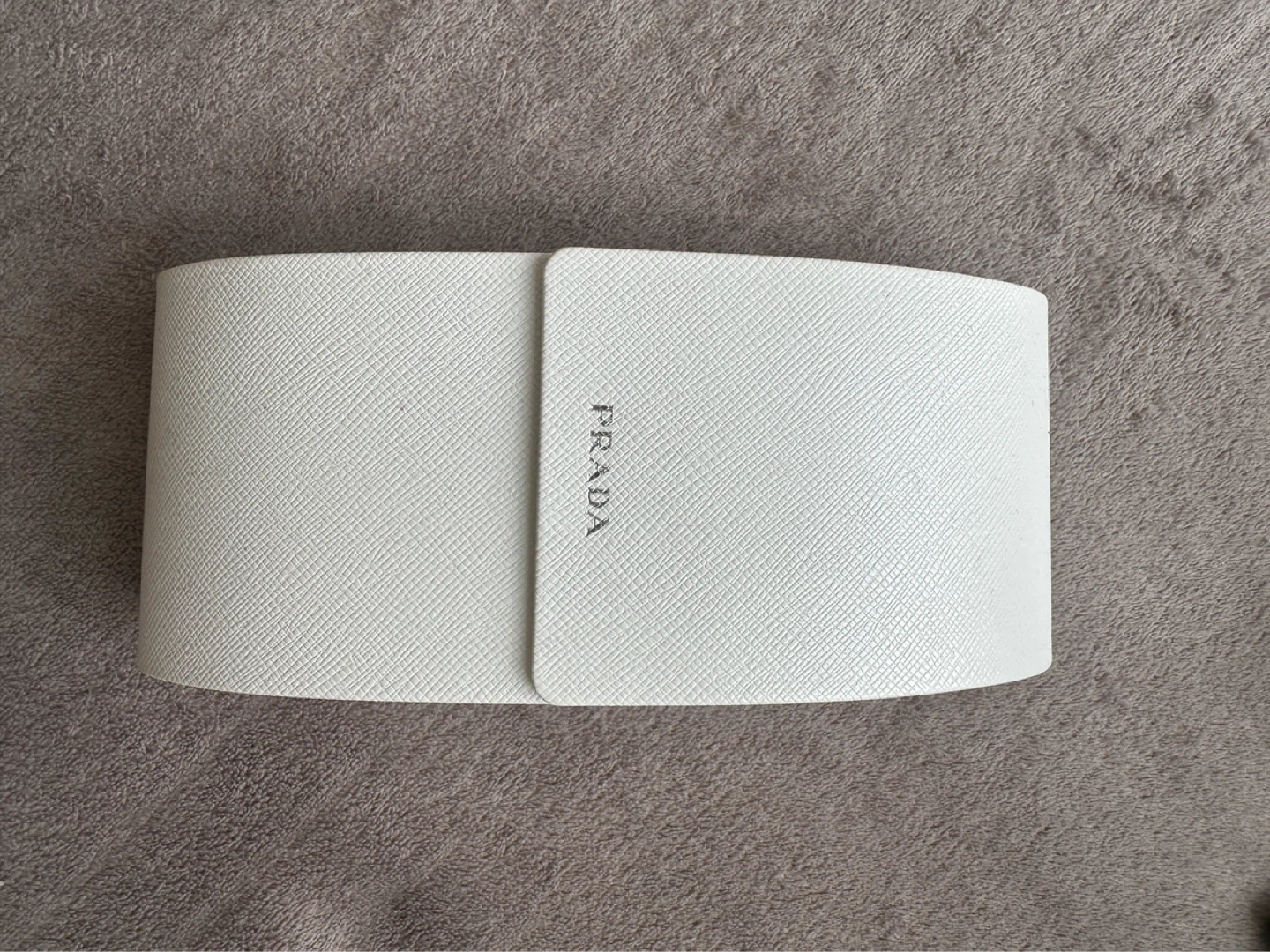 PRADA White Textured Hard Sunglasses Case
