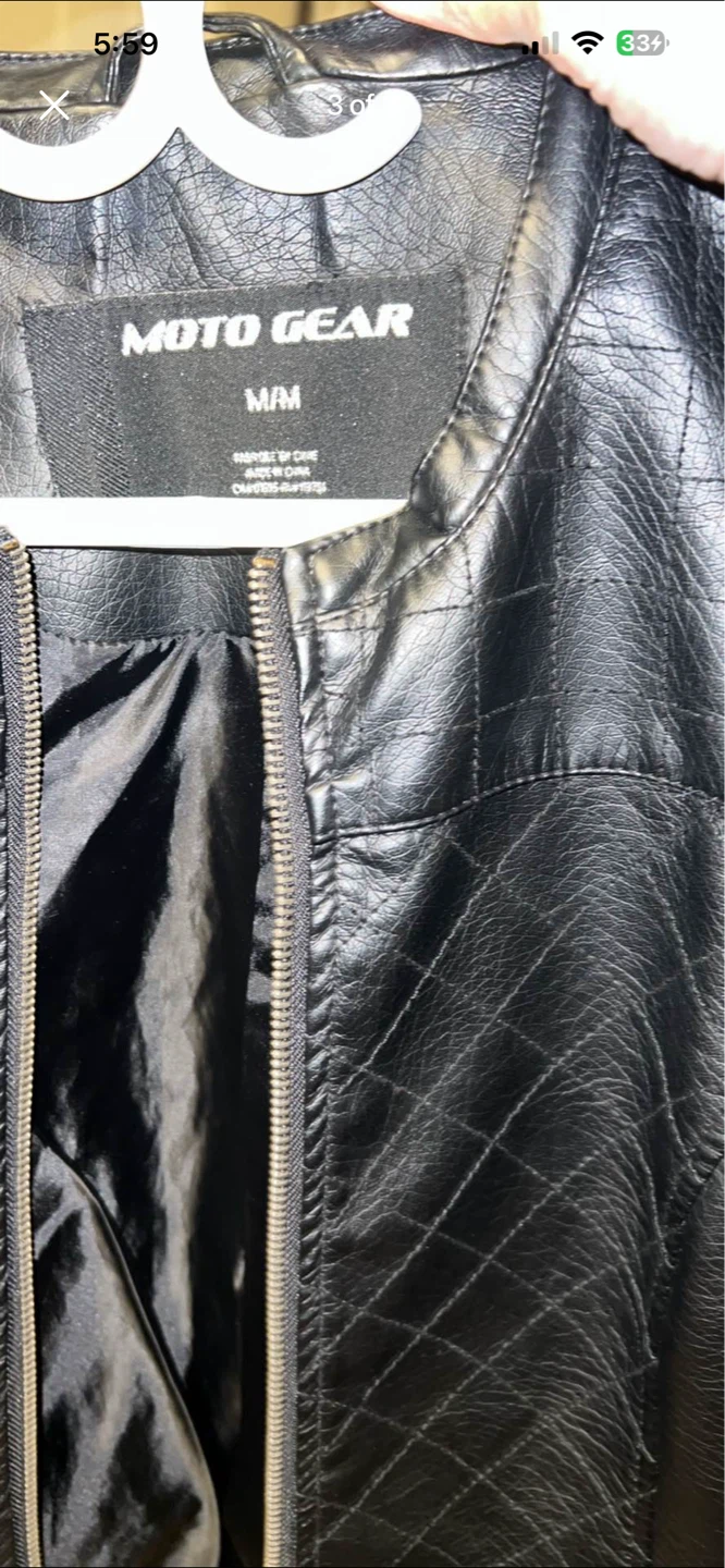 Moto Gear Faux Leather Jacket - Medium - photo 3