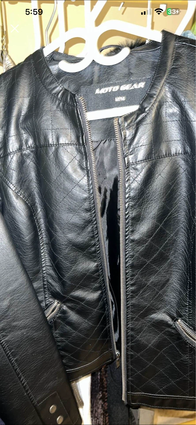 Moto Gear Faux Leather Jacket - Medium