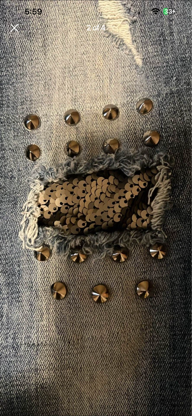 Chic by Choice Jeans Size S/36 Embellished Distressed Denim - photo 2