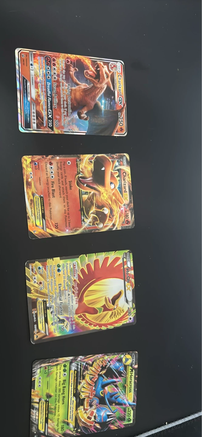 Pokemon Cards - Charizard, Ho-Oh, Blastoise