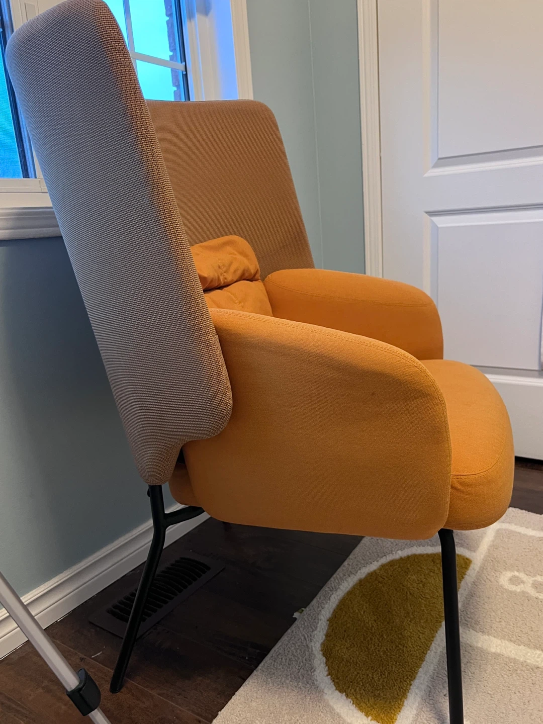 IKea Orange Accent Armchair with Small Pillow