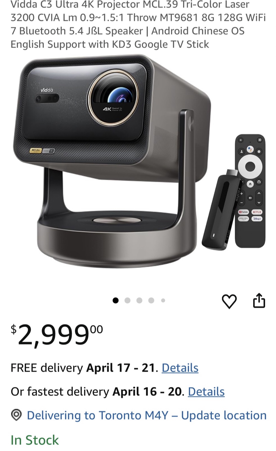 Hisense Vidda C3 Ultra 4K Projector - photo 2