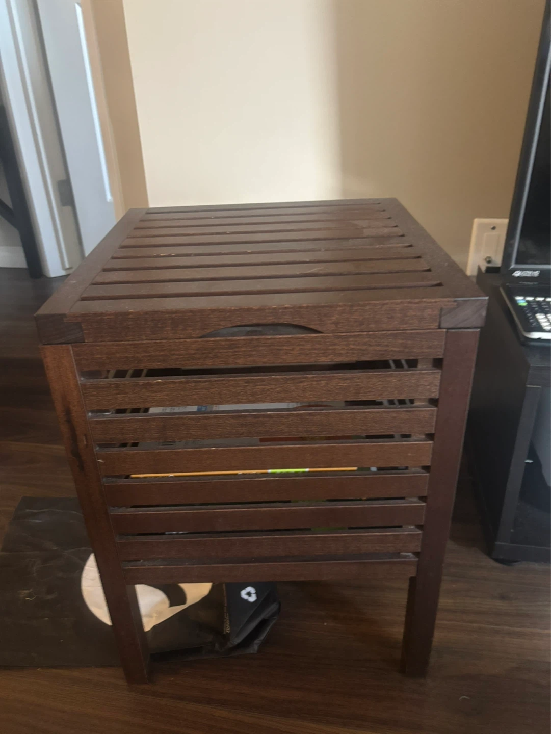 Wooden Slat Laundry Hamper/Basket