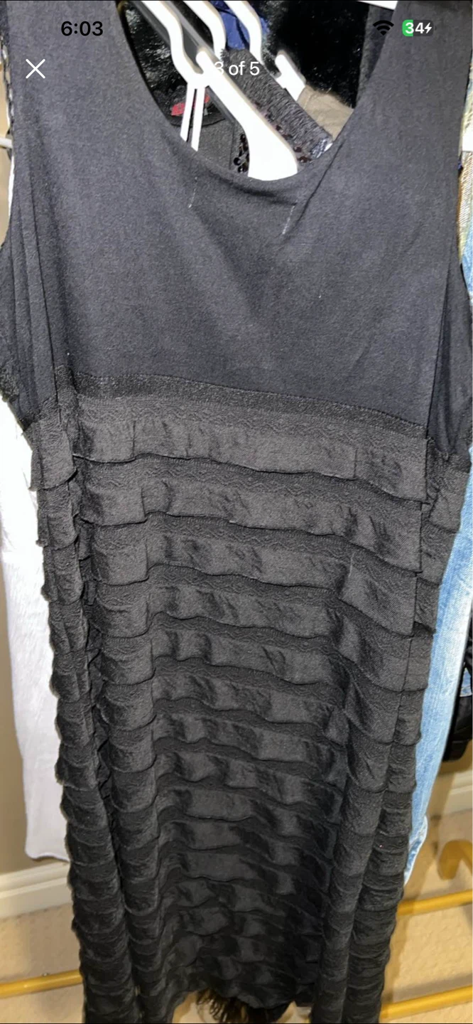 Papillon Black Ruffled Tank Dress - Size L - photo 4