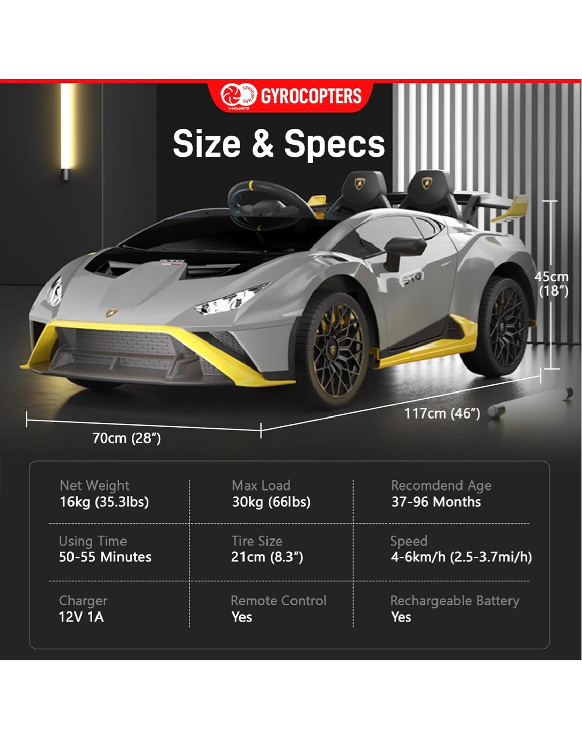12V Lamborghini Ride-On electric Car for kids - photo 4