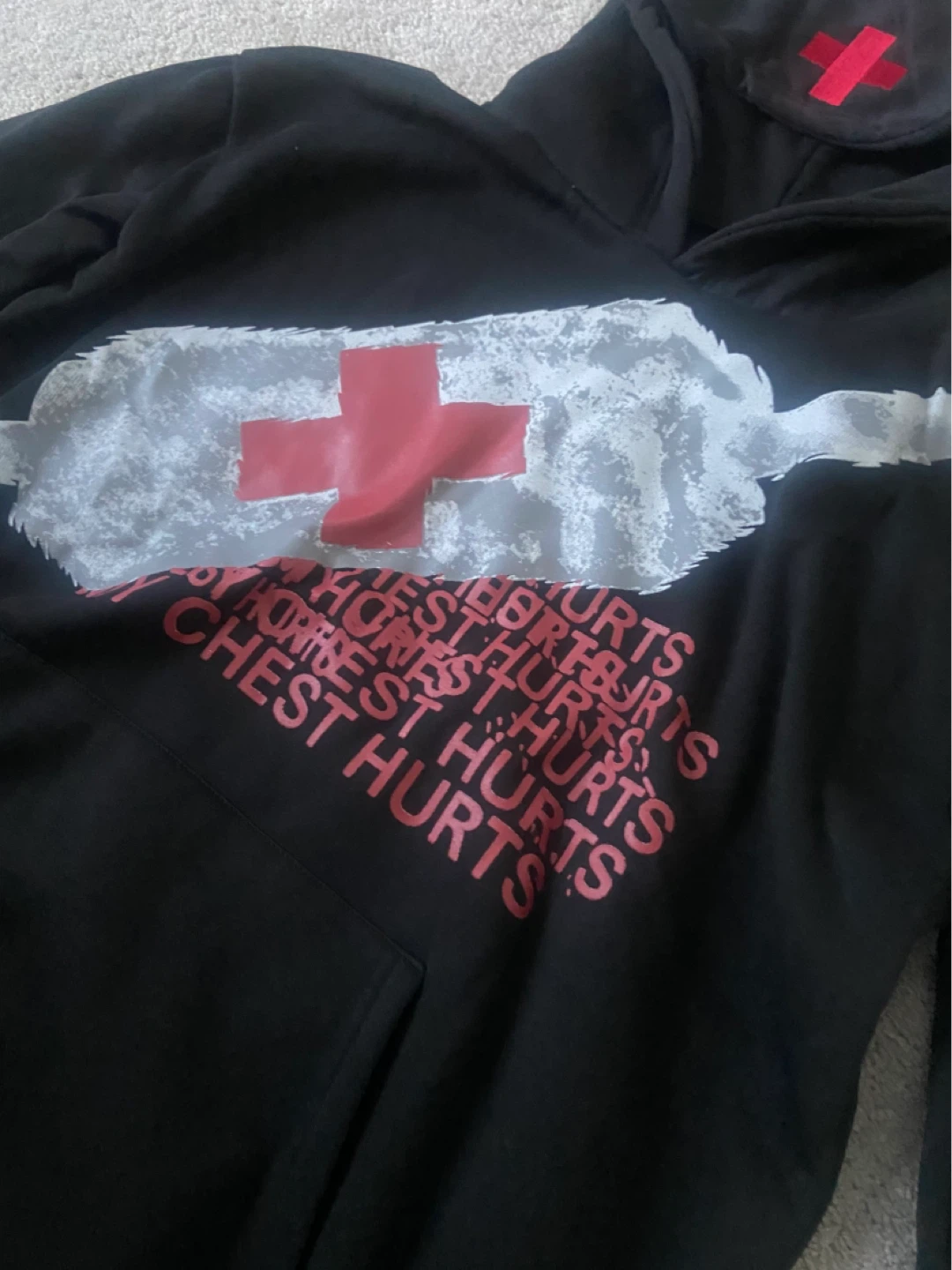 Black Hoodie Red Cross - photo 2