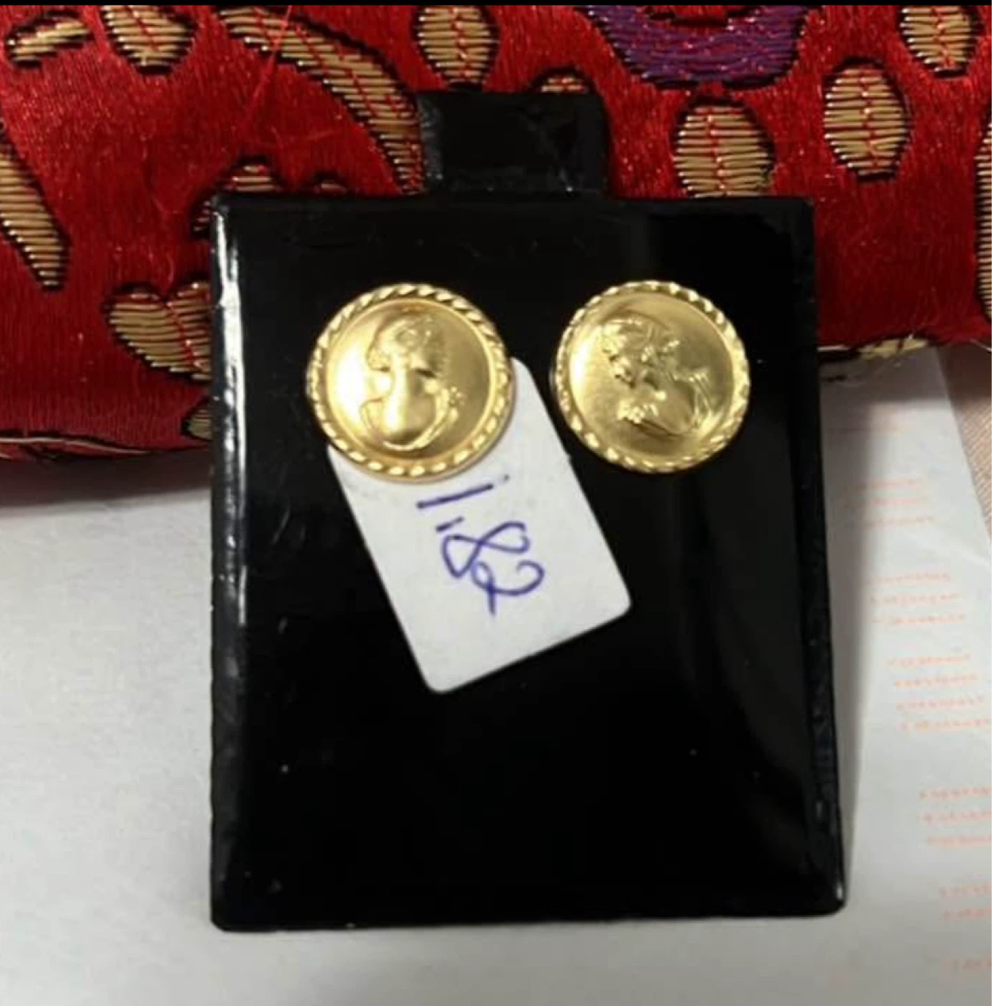 18k Saudi Gold Tone  Earrings