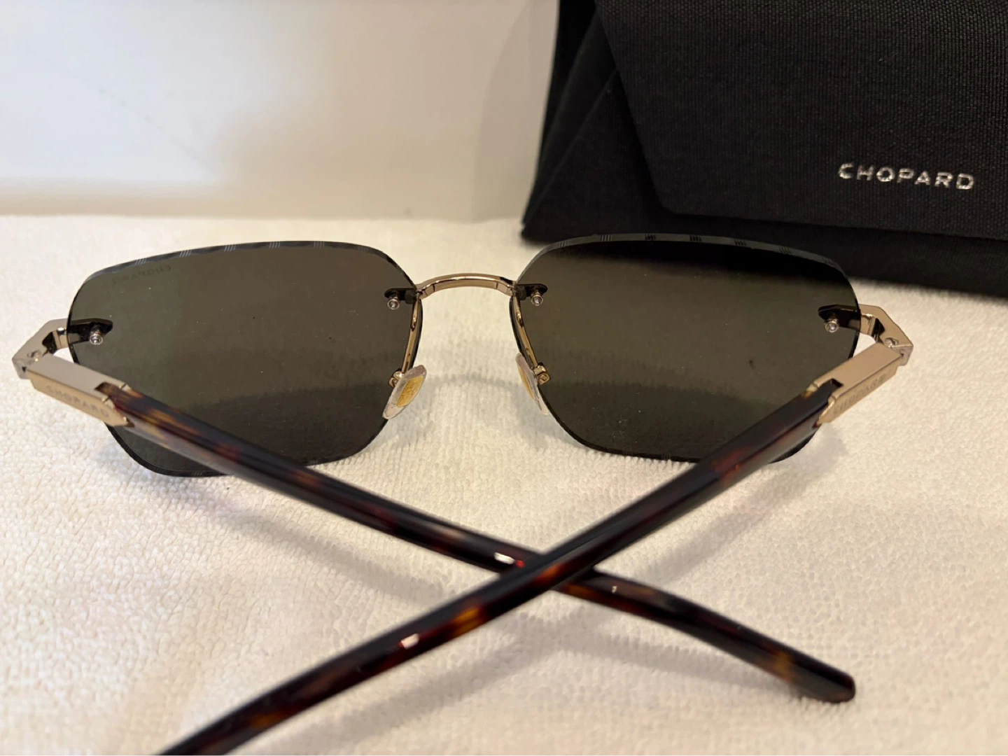Chopard Rimless Sunglasses Tortoise Shell Arms