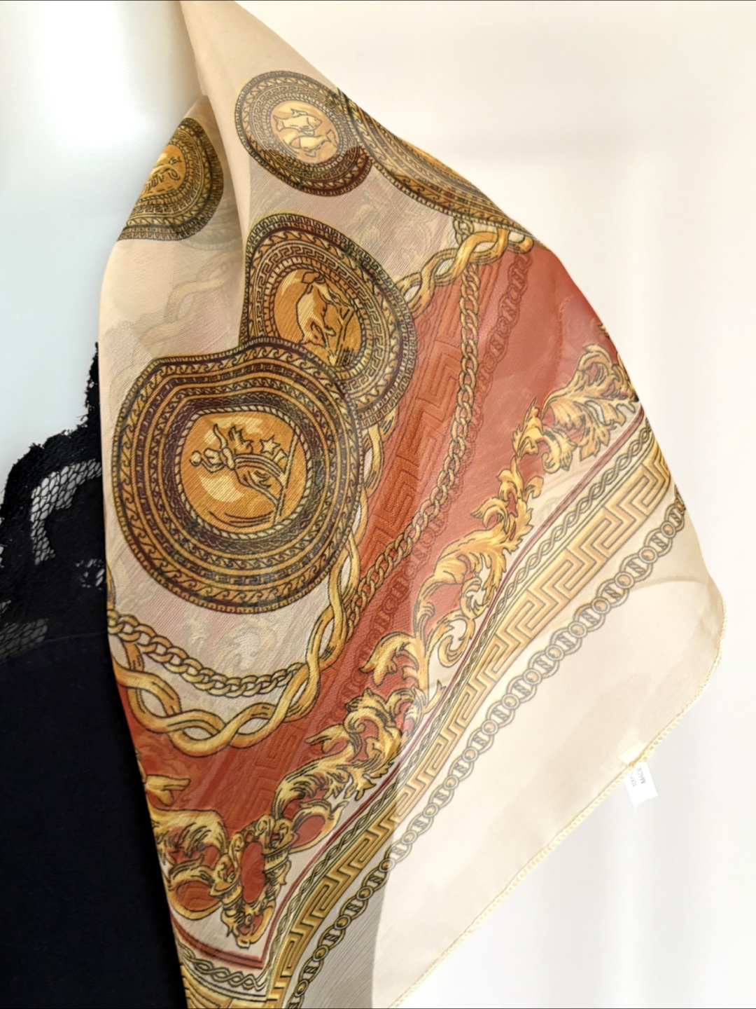 Vintage Gold Medallion Print Scarf - photo 2