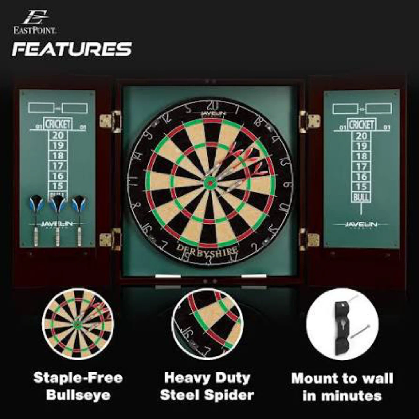 Eastpoint Dartboard Cabinet Set