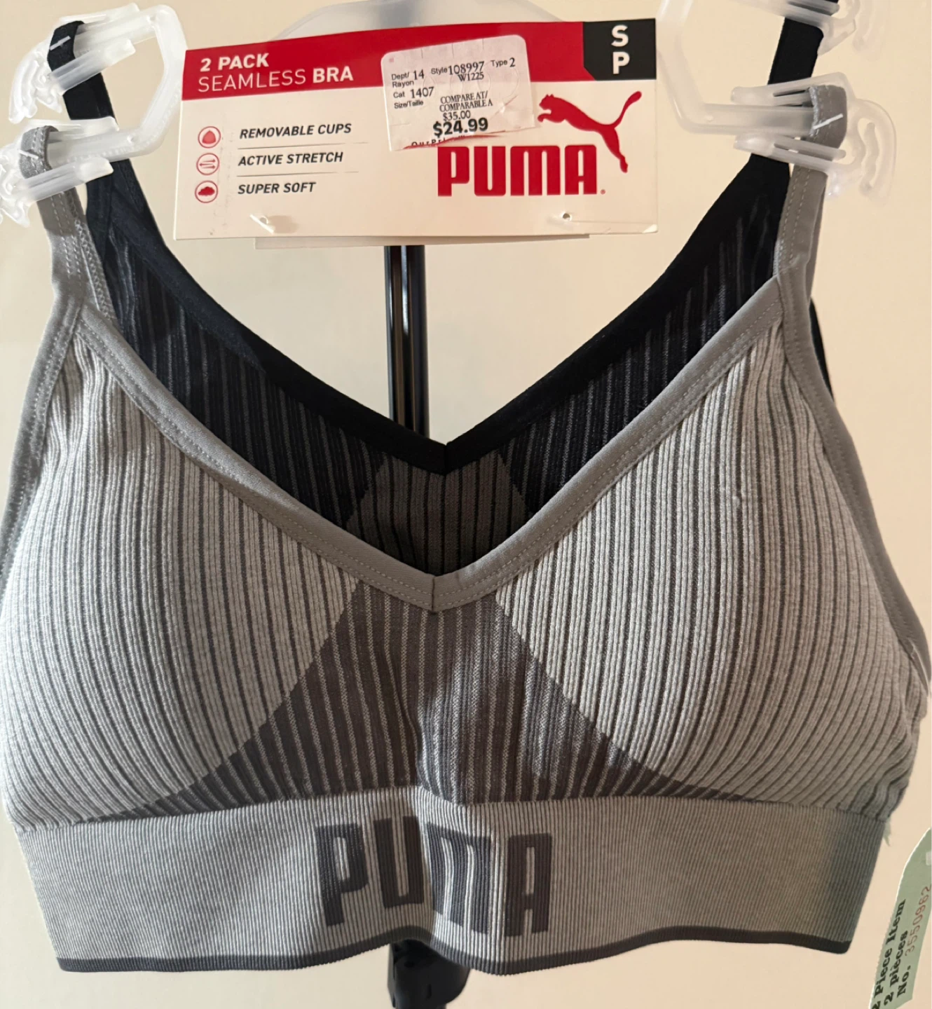 Puma 2 Pack Seamless Bra