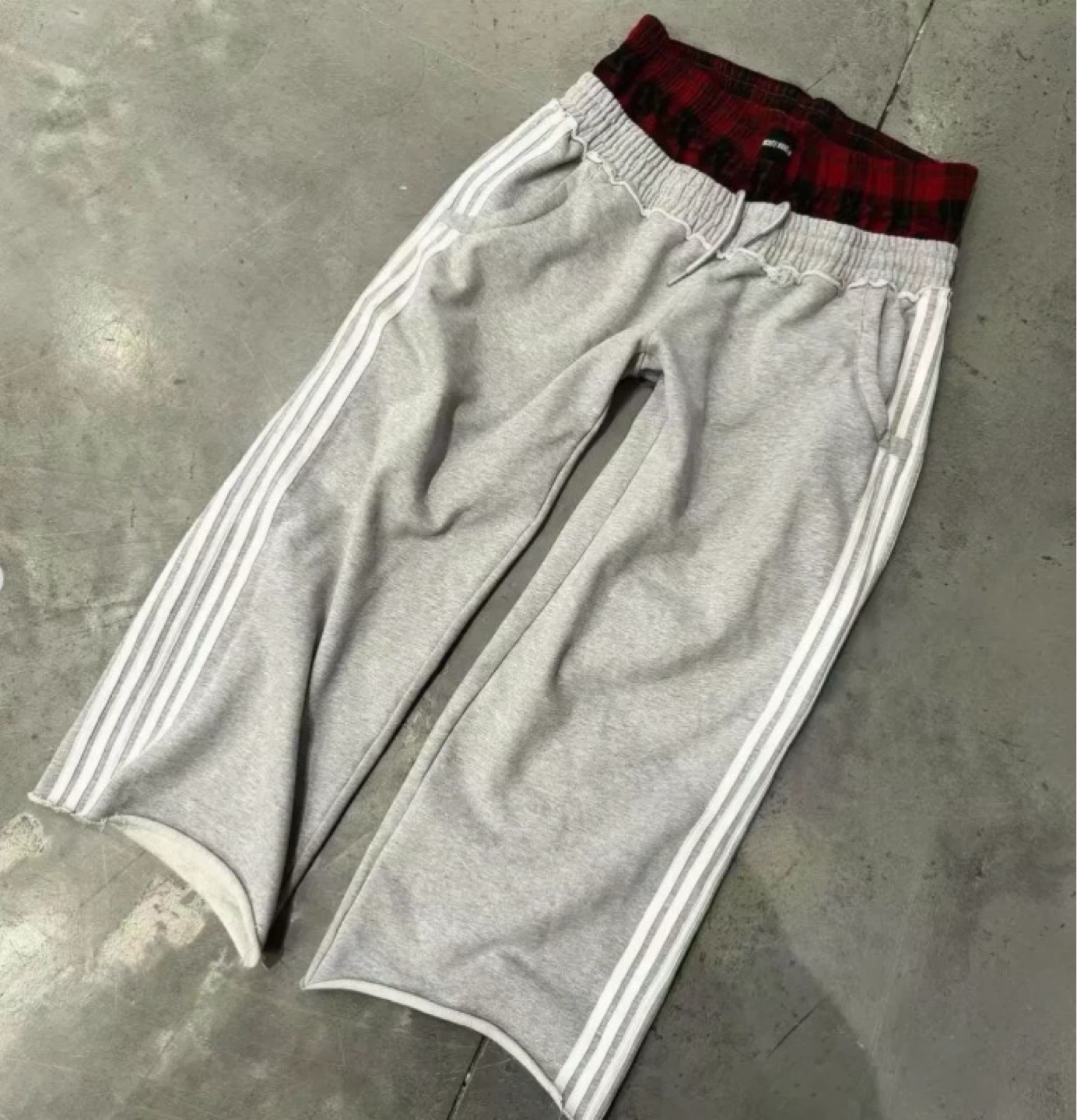 Grey double waisted pants